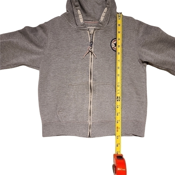 CONVERSE Kids Full Zip Grey Hoodie Size L 6-7 Yrs - Picture 6 of 6
